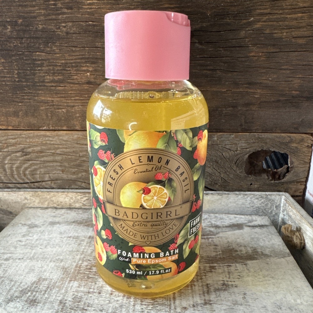 Badgirrl Made With Love Fresh Lemon Basil Foaming Bath | 17.9 fl oz